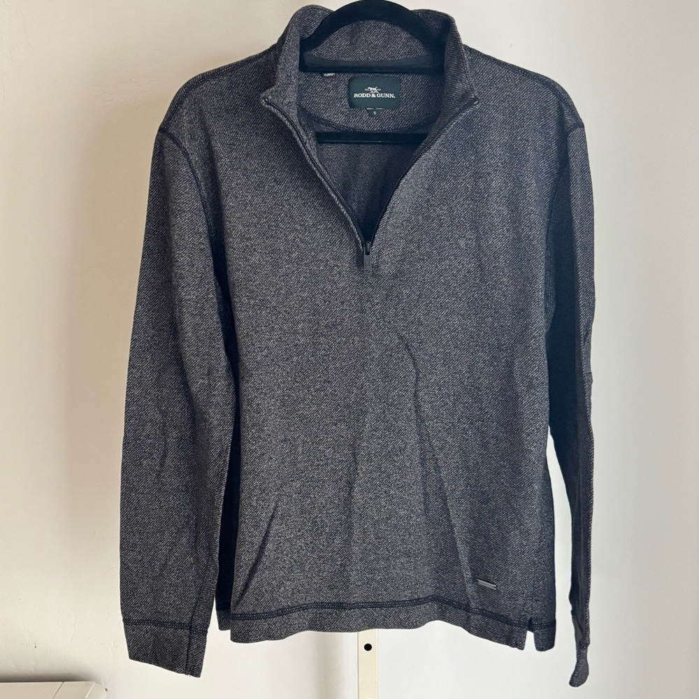 Rodd & Gunn 1/4 Zip Sweater Gray Mock Neck Long Sleeve Size S